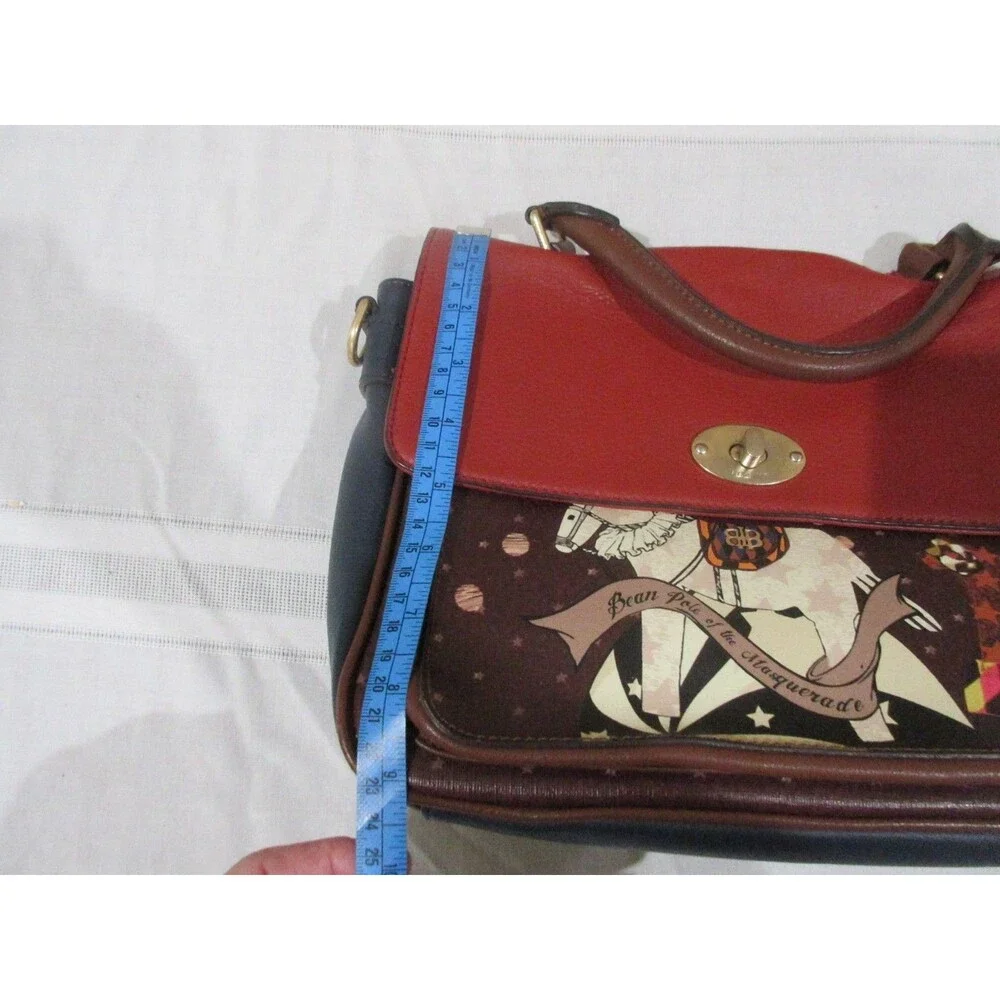 Geninue Bean Poll of the Masquerade Handbag Leather Multicolor Satchel